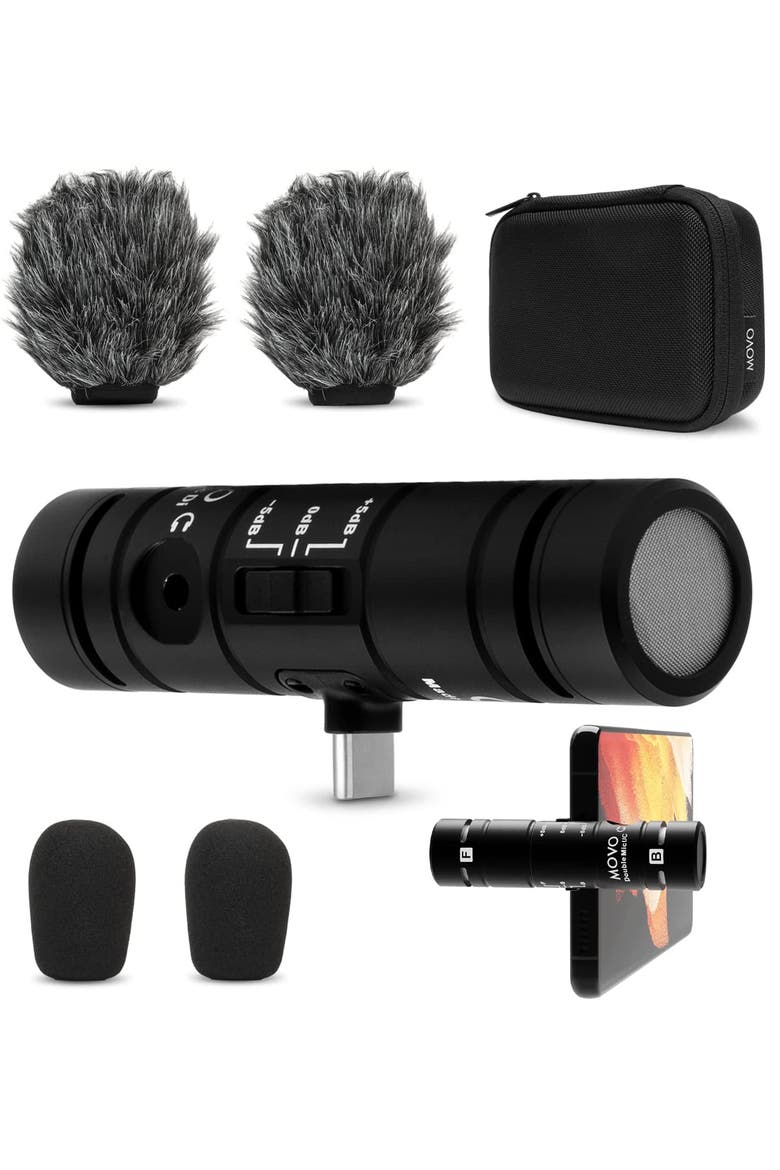 DoubleMic-UC Dual Capsule Phone Microphone for USB-C Devices, Main, color, Black