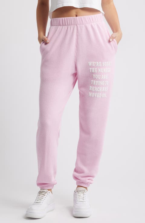 1-800 Revamped Mac Slim Waffle Knit Graphic Joggers