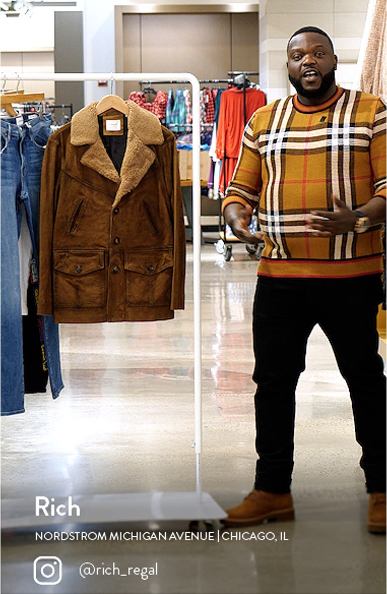 Bruce Genuine Shearling Trimmed Goat Suede Jacket, sales video thumbnail