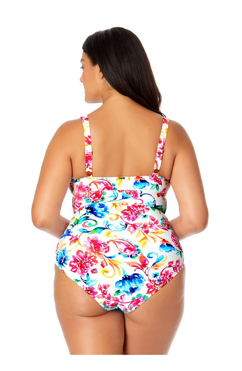 Anne Cole Plus Women's Plus Watercolor Paisley V-Wire One Piece Swimsuit, Alternate, color, Watercolor Paisley