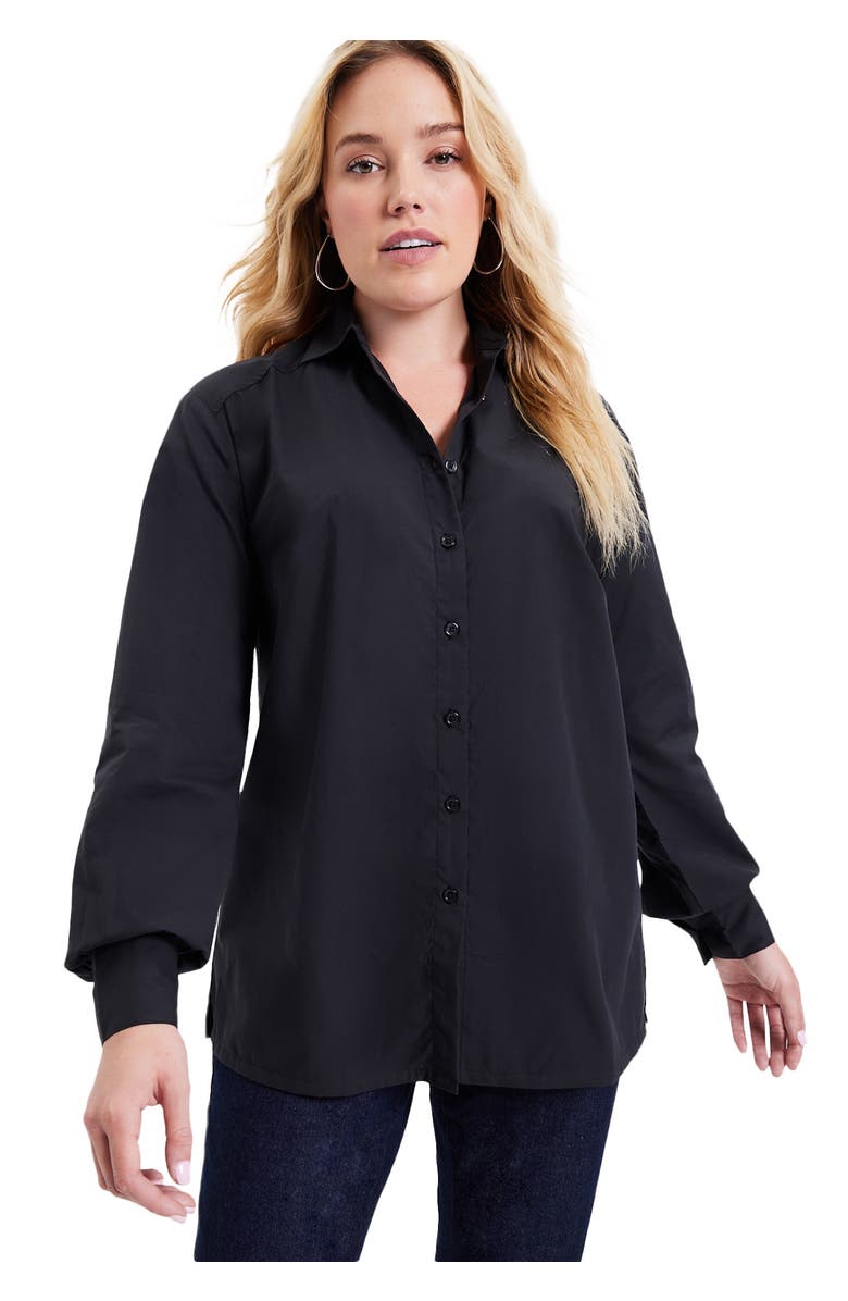 June + Vie Poplin La Vie Tunic, Main, color, Black