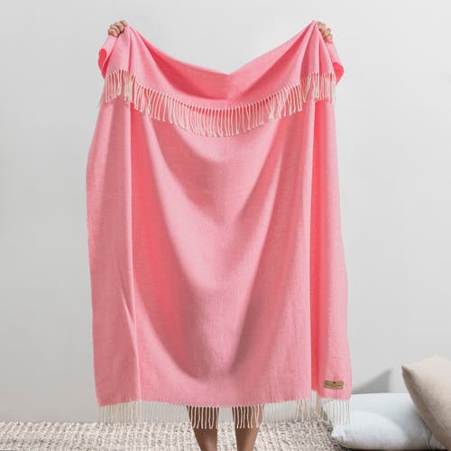 Lands Downunder Italian Herringbone Throw In Pink