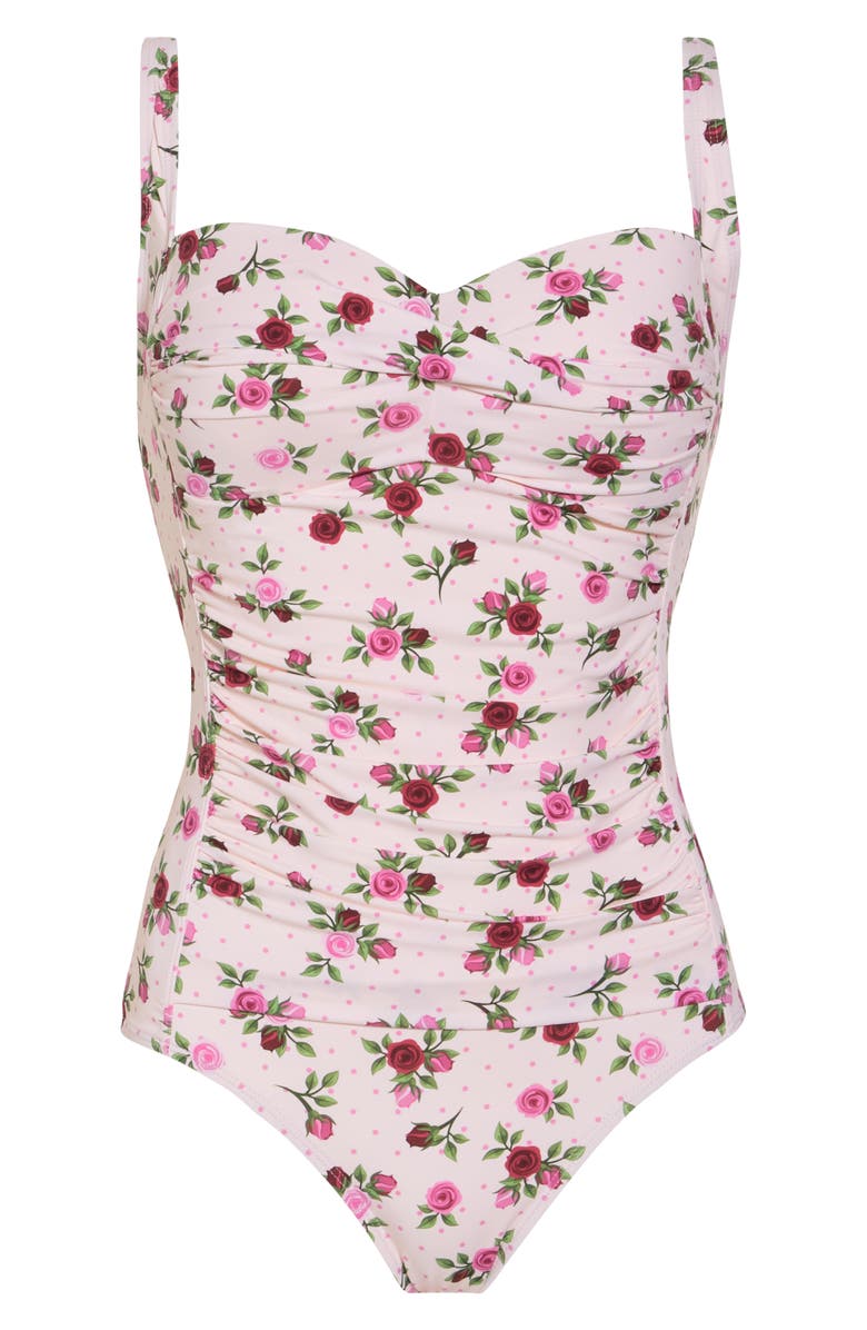 Betsey Johnson Bandeau One-Piece Swimsuit, Alternate, color, 