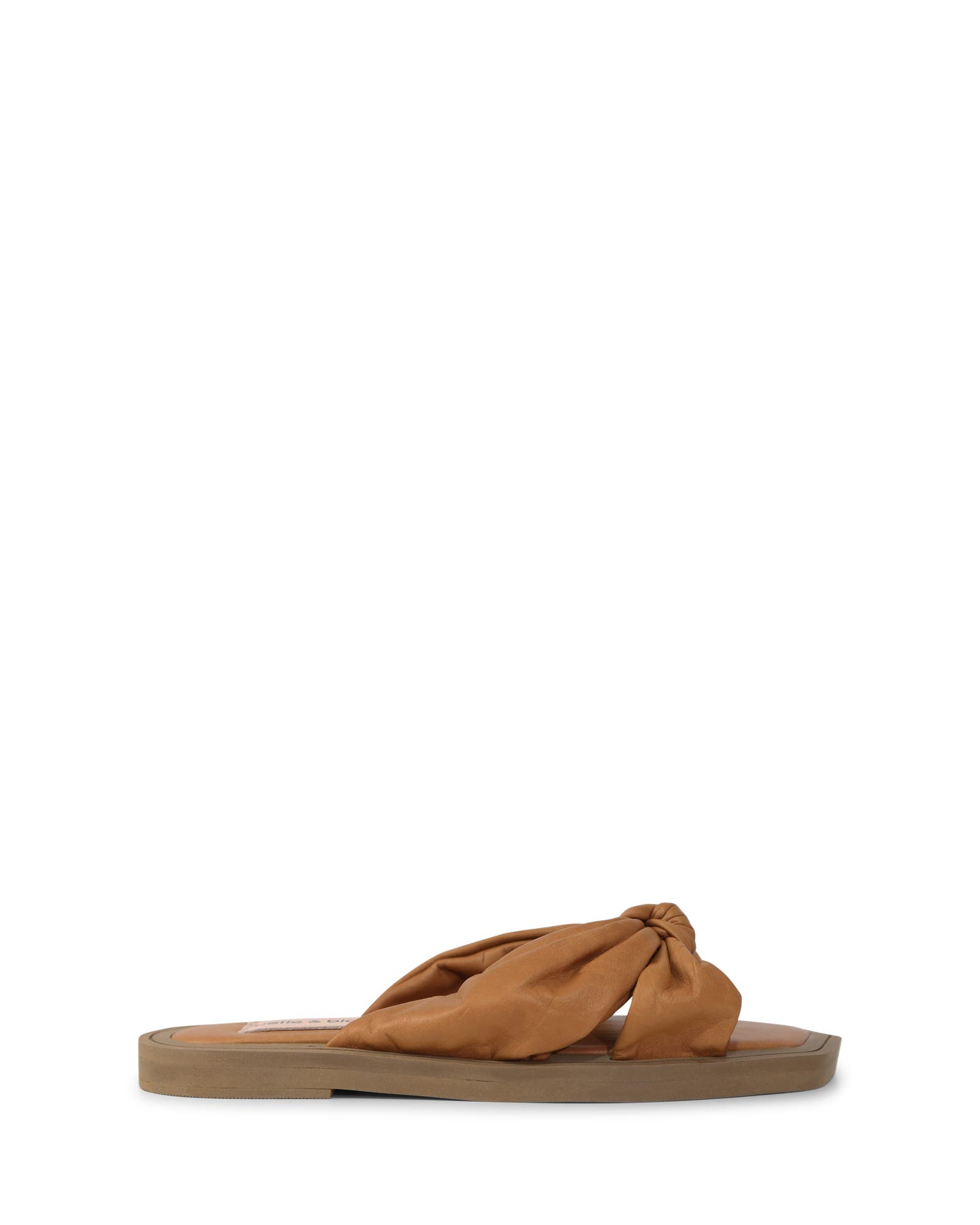 Belle & Bloom You & I Knot Detail Slides, Main, color, Brown