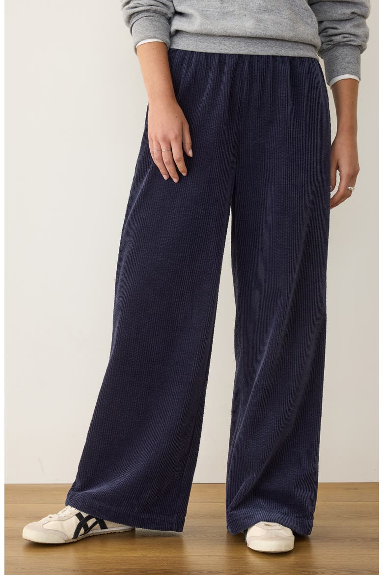 Allison Pull-On Wide Leg Corduroy Pants, Alternate, color, NAVY