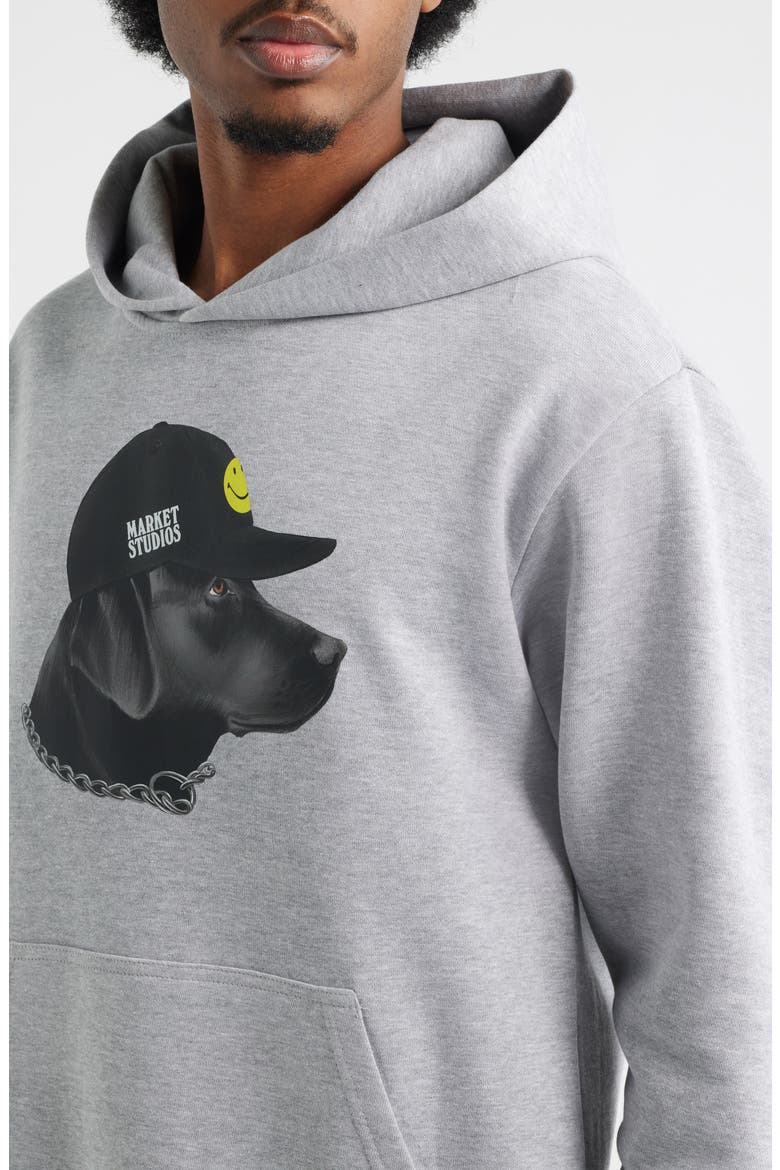 SMILEY® Dog Got Style Cotton Blend Graphic Hoodie, Alternate, color, ASH GREY