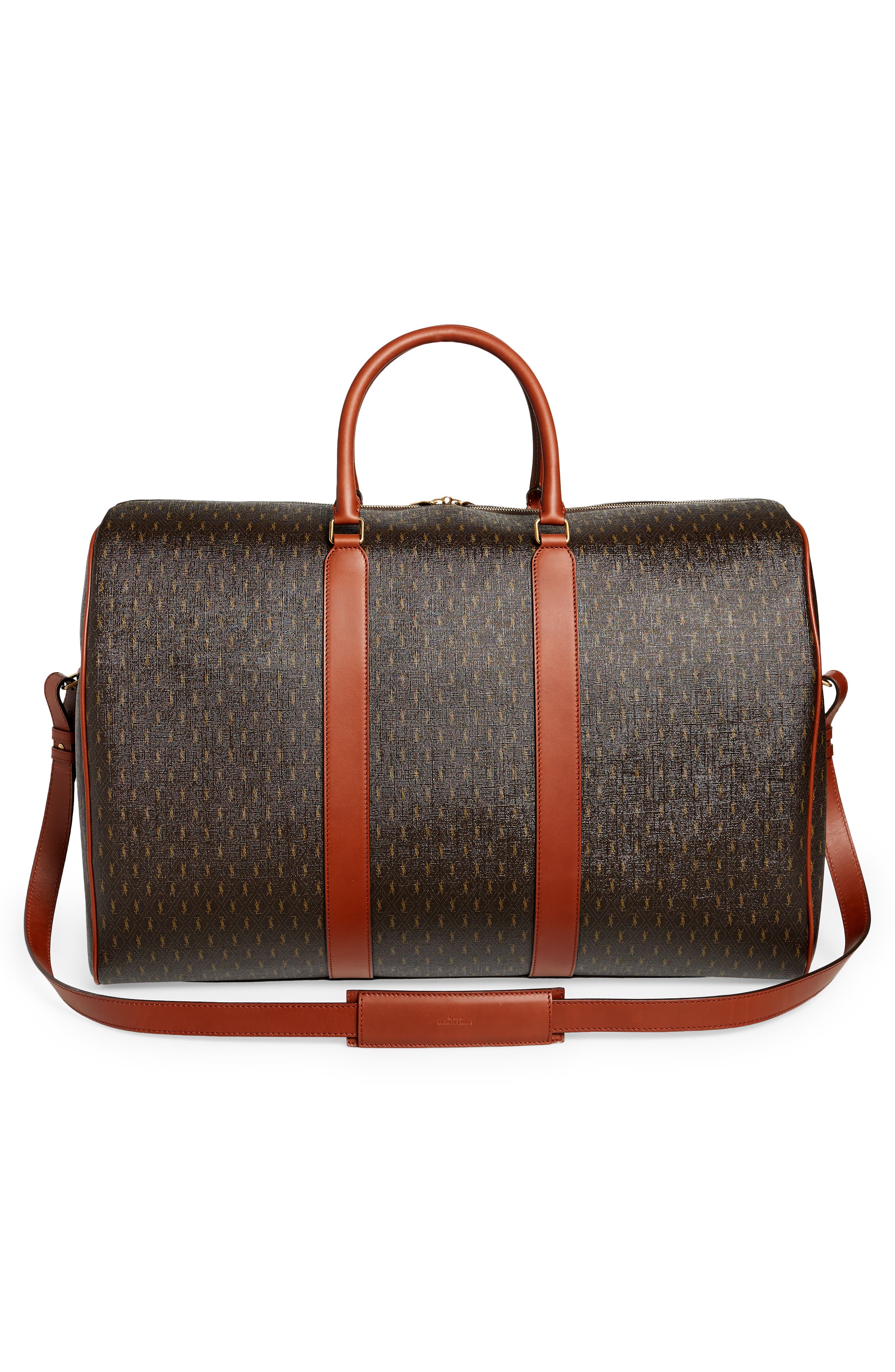 Saint Laurent Le Monogramme Coated Canvas Duffle Bag, Alternate, color, 