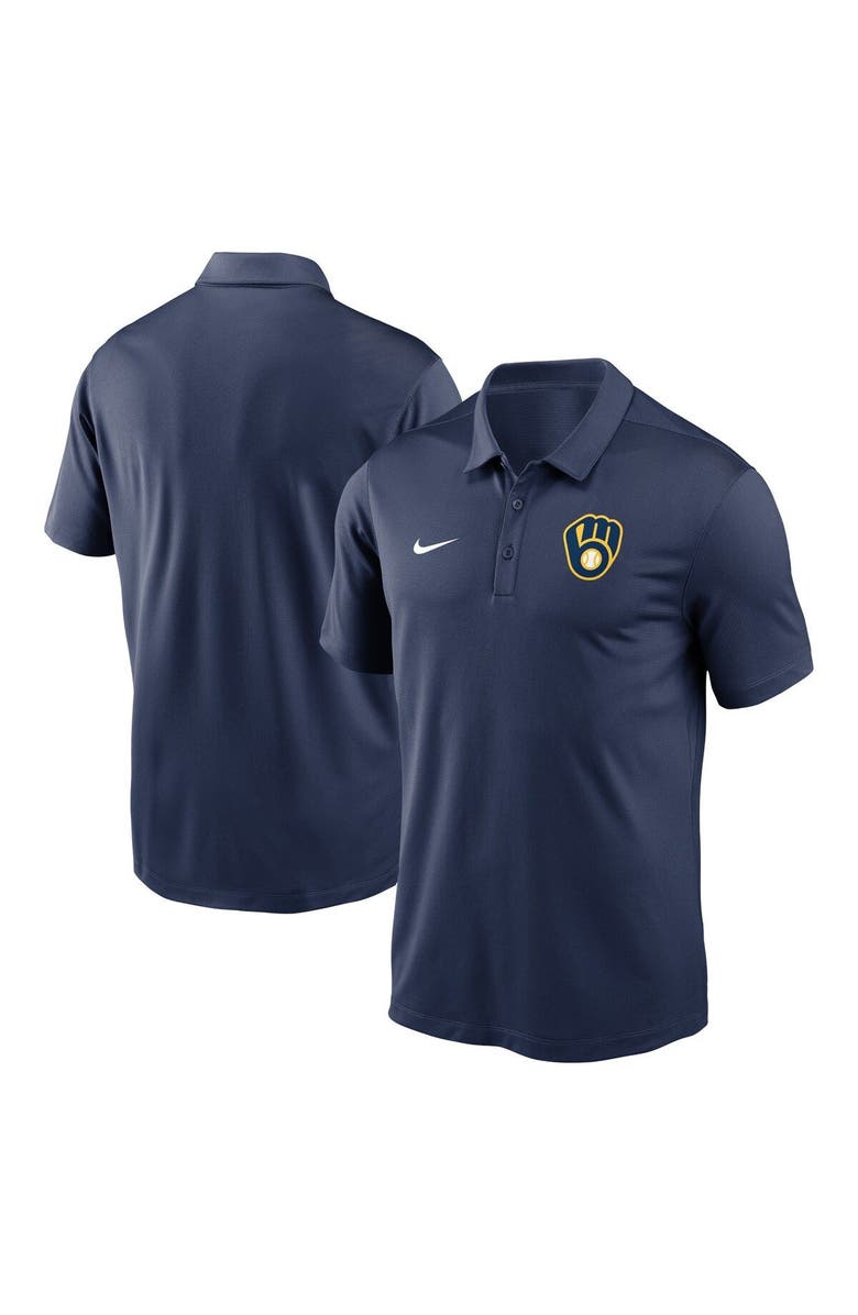 Nike Men's Nike Navy Milwaukee Brewers Agility Performance Polo, Main, color, 
