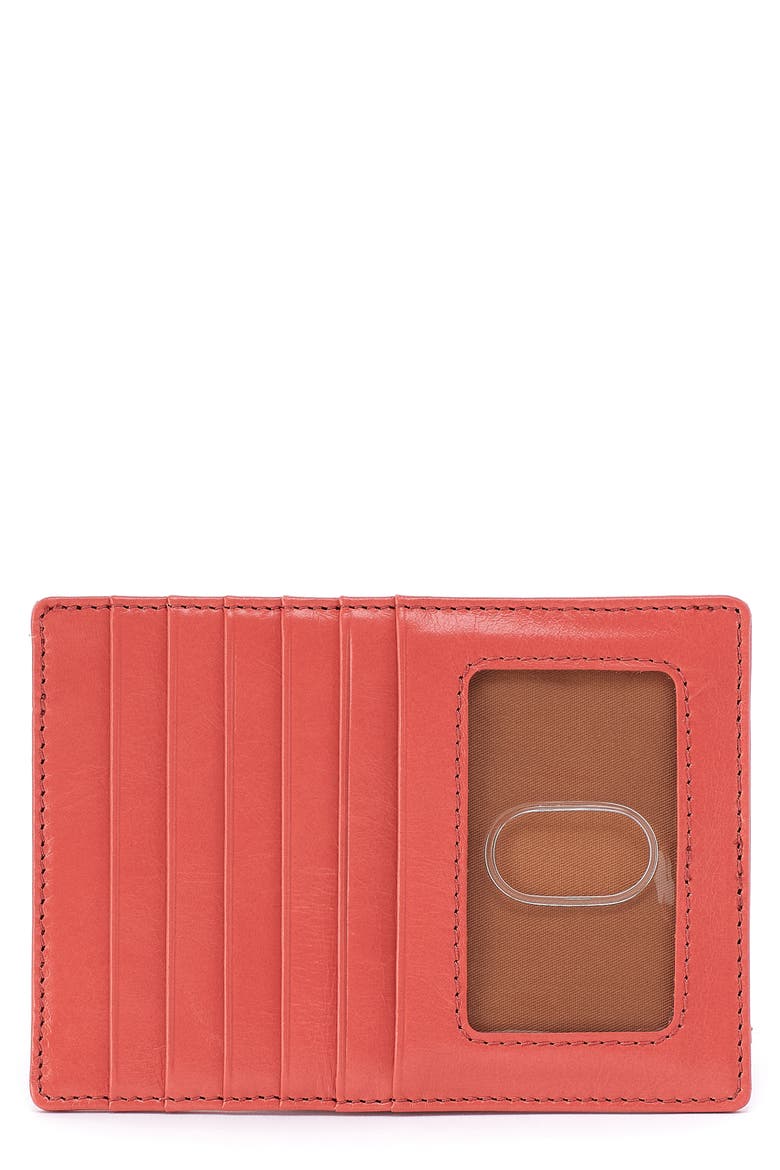 Euro Slide Leather Credit Card Case, Main, color, PINK MIRAGE