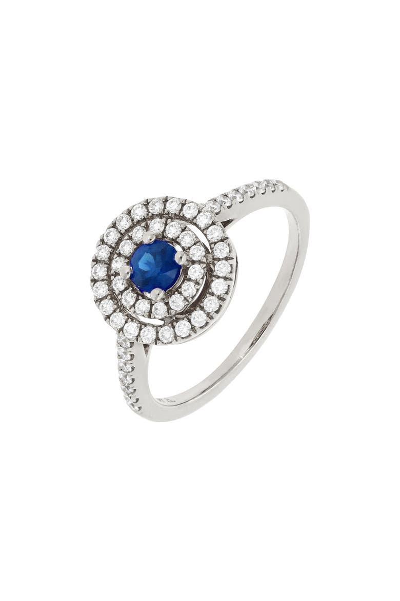 Diamond & Sapphire Ring (Nordstrom Exclusive), Main, color, 18KW