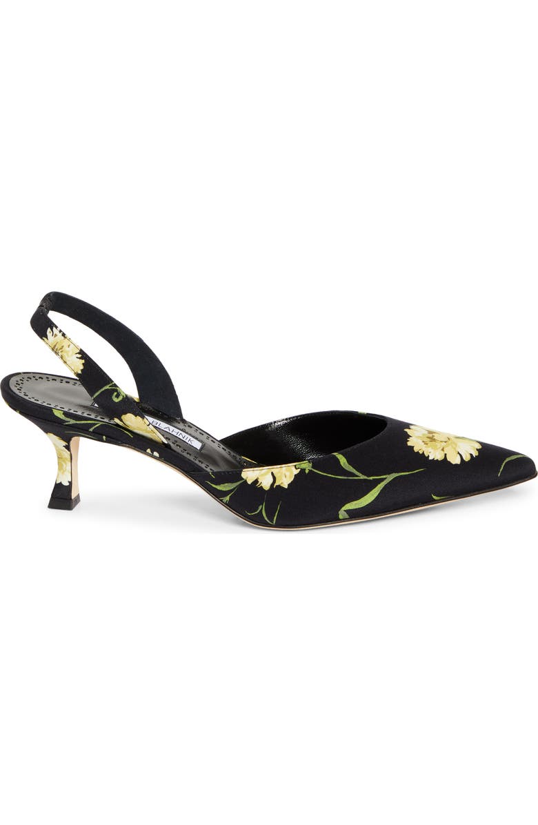 Manolo Blahnik Carolyne Floral Pointed Toe Slingback Pump, Alternate, color,