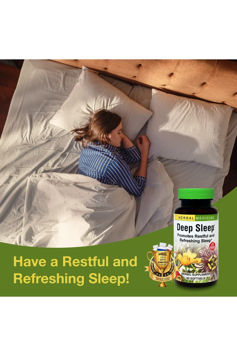 Deep Sleep Softgels - Herbal Sleep Support Supplement - Rest & Calming Support with Passionflower, Chamomile & Lemon Balm - 60 Softgels, Alternate, color, No Color