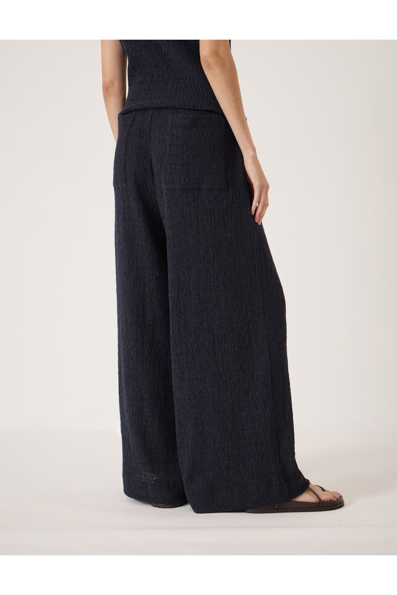 Aria Textured Jersey Wide Leg Pants, Alternate, color, Midnight Navy
