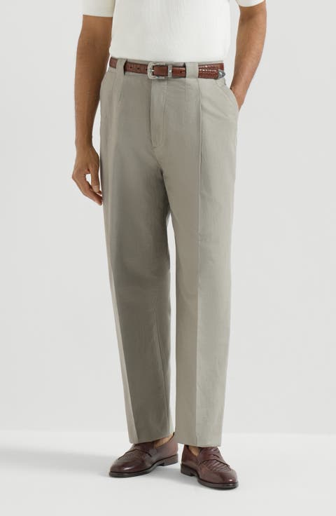 Cotton and linen trousers