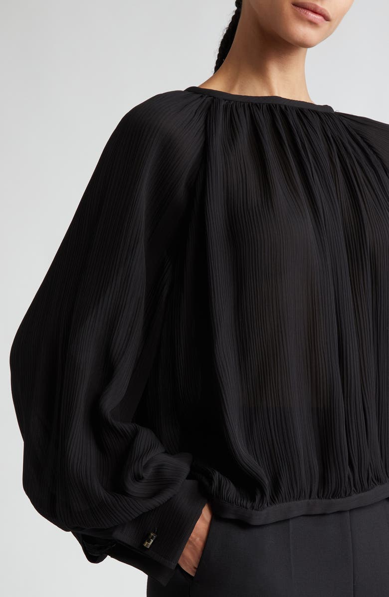 Max Mara Narvel Draped Silk Top, Alternate, color, 