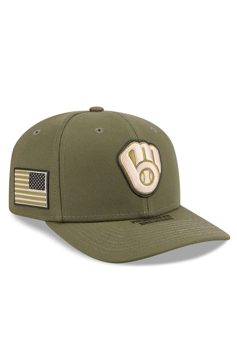New Era Men's New Era  Olive Milwaukee Brewers 2026 Armed Forces Day 9SEVENTY Adjustable Hat, Main, color, Olive