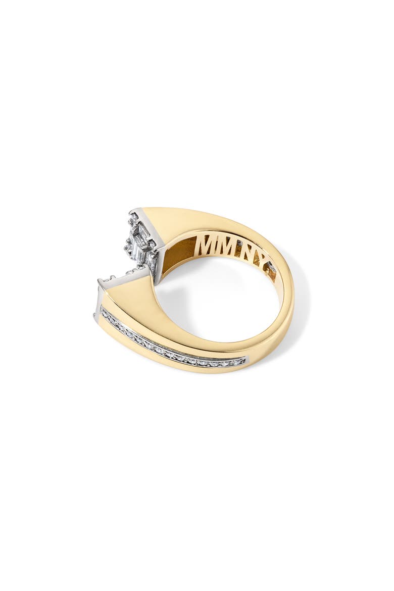 Clarity 18k Gold Diamond Pitched Dual Ring, Alternate, color, 18K YELLOW GOLD
