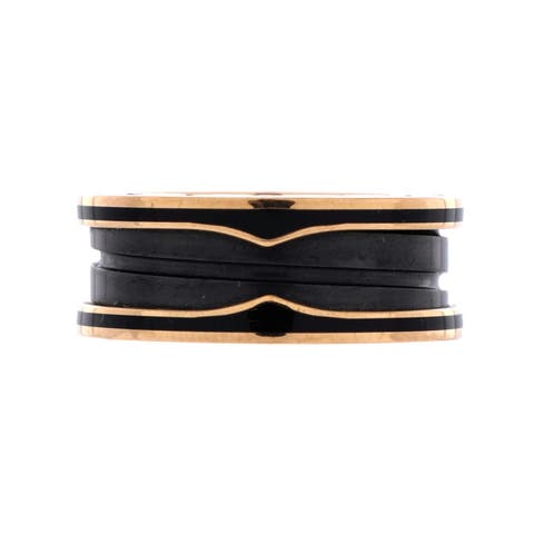 B.Zero1 Two Band Ring 18K Rose Gold and Matte Ceramic