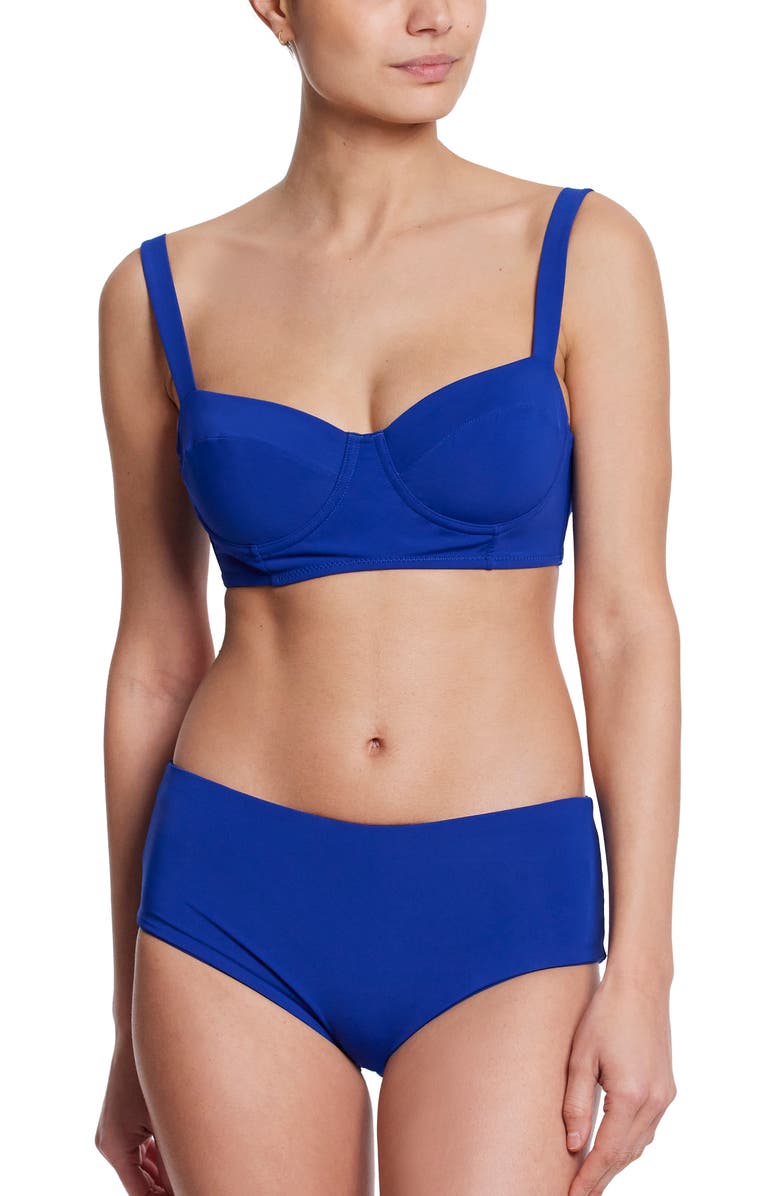 Hanky Panky Balconette Bikini Top, Alternate, color, Poolside Blue Solid