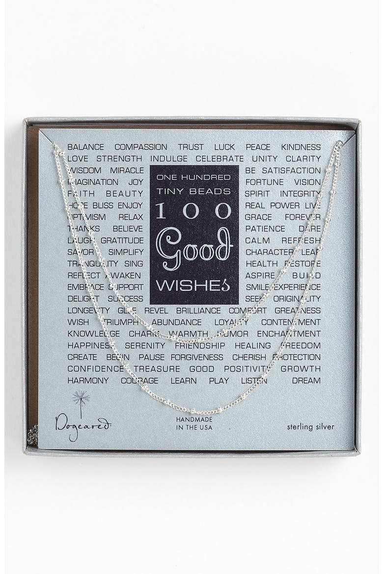 '100 Good Wishes' Long Station Necklace, Alternate, color, STERLING SILVER