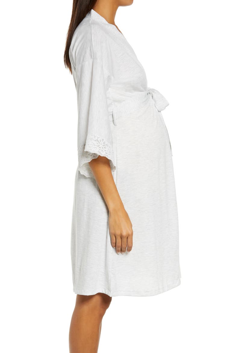Tallulah Maternity/Nursing Robe, Alternate, color, LIGHT GREY MARL