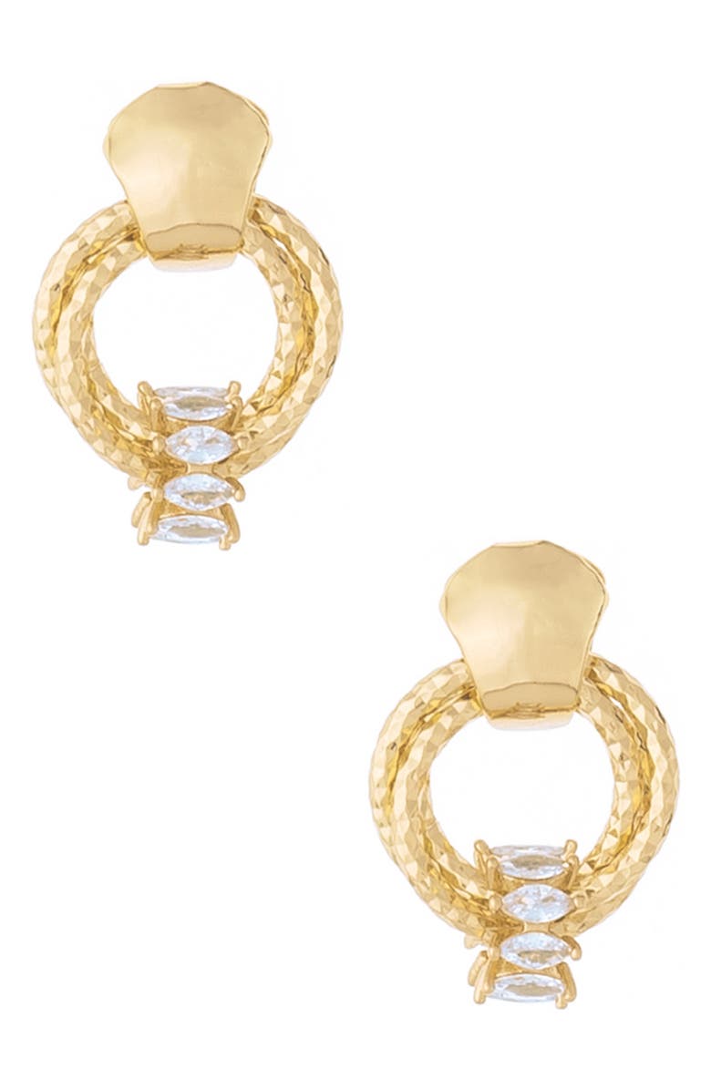 Ettika Mini Barrel Drop Earrings, Main, color, Gold