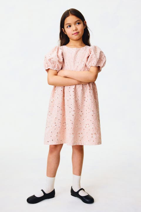 Eyelet-embroidered cotton dress