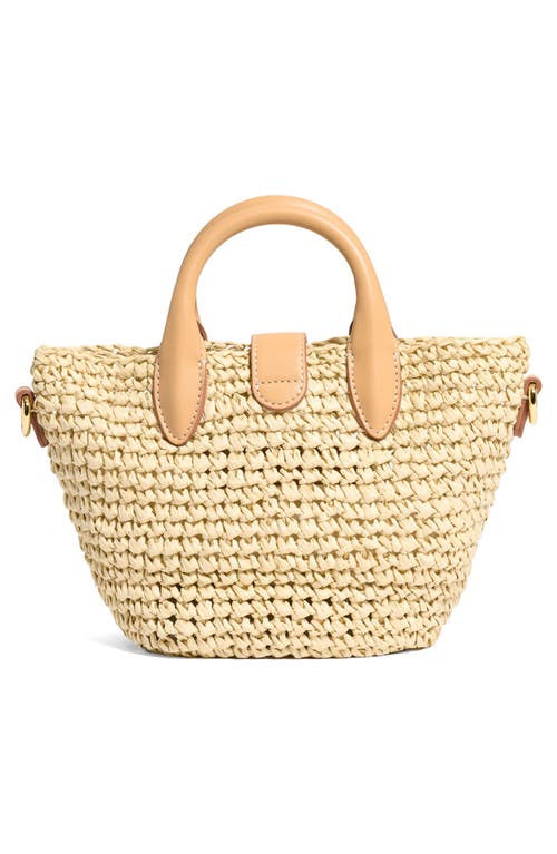 Stoney Clover Lane Mini Woven Raffia Bucket Tote In Beige