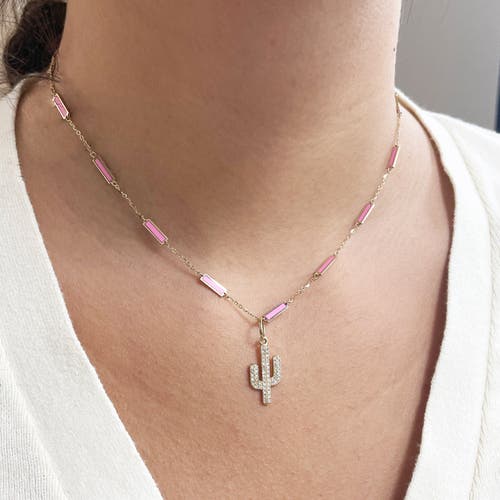 The Lovery Fine Jewelry Bubblegum Pink Bar Chain Necklace In Pink