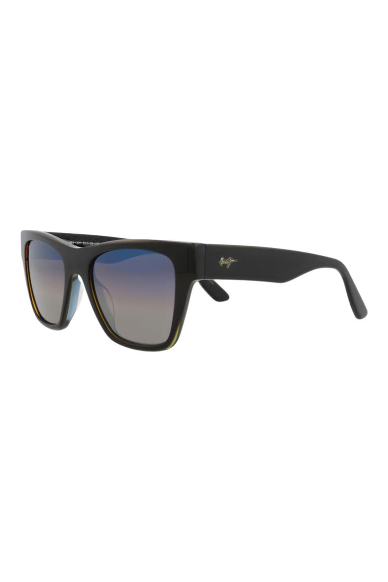 54mm Polarized Square Sunglasses, Alternate, color, BLACK BLACK BLUE