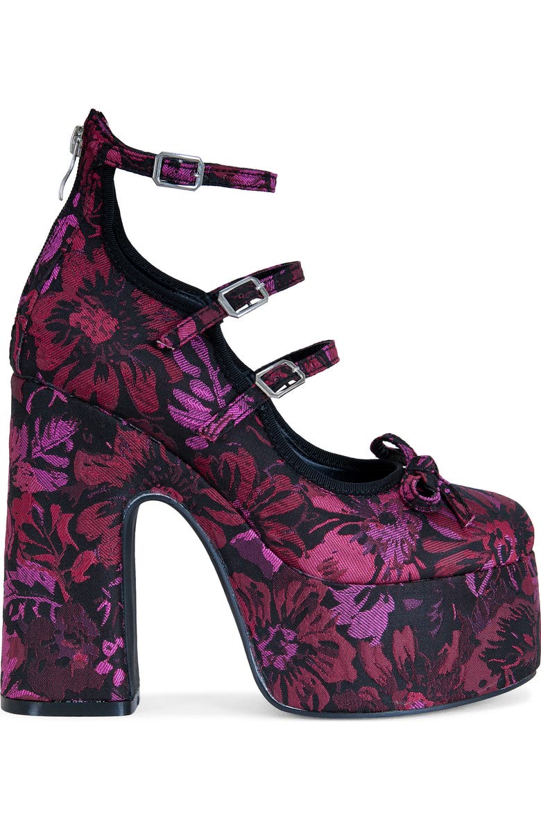 AZALEA WANG Sprout Ankle Strap Platform Pump, Alternate, color, Red Multi