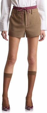 Avec Les Filles Double Waistband Shorts