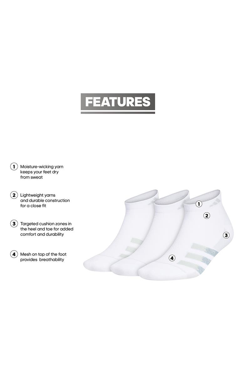 adidas Assorted 3-Pack Superlite Low Cut Socks, Alternate, color, 