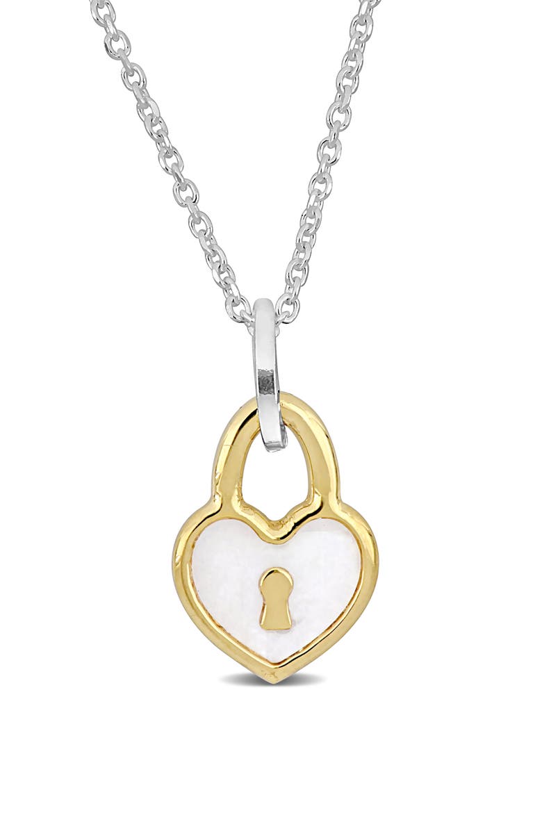 Enamel Heart Locket Pendant Necklace, Main, color, YELLOW