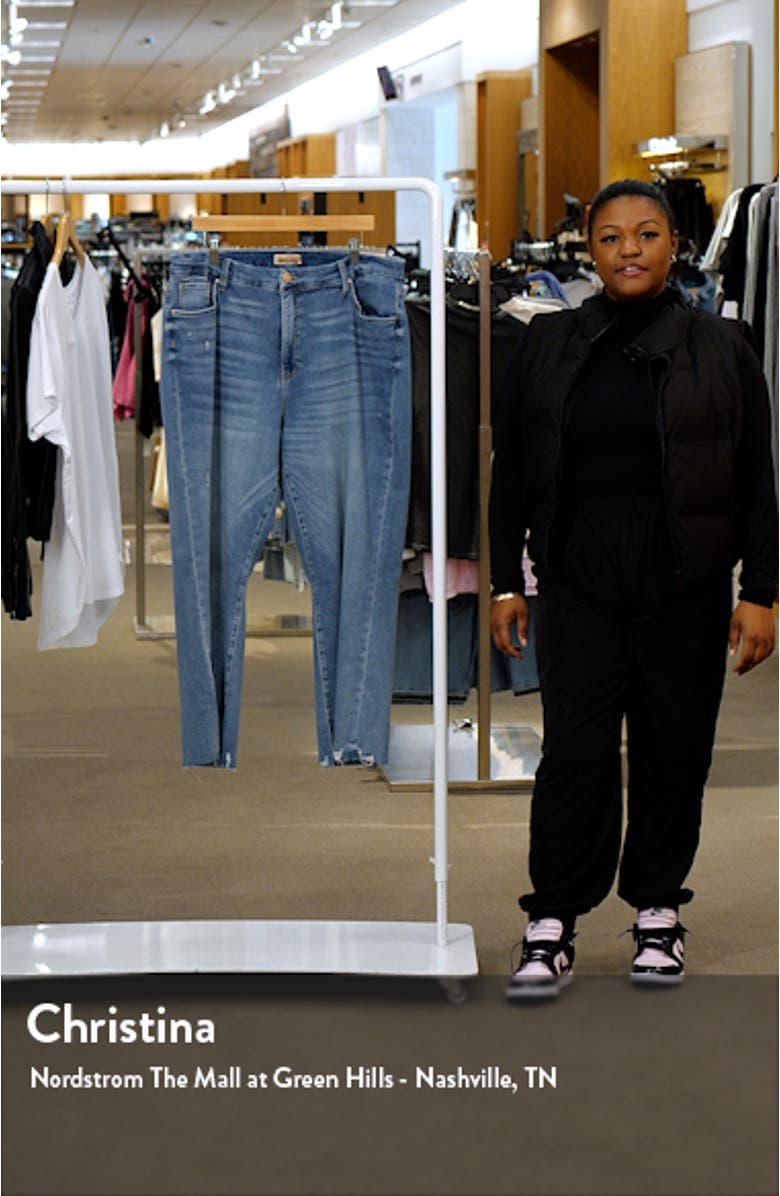 Meg Fab Ab High Waist Raw Hem Wide Leg Jeans, sales video thumbnail