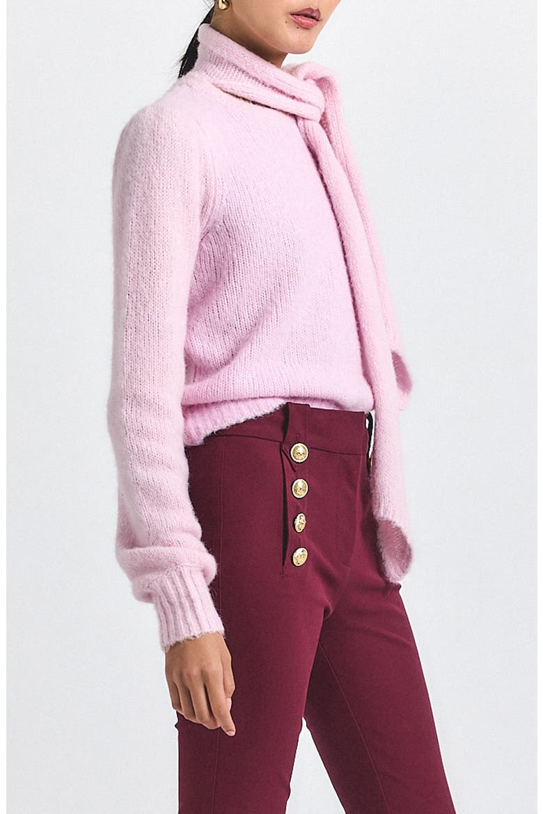 Leilani Crewneck Sweater & Scarf Set, Alternate, color, SLIPPER PINK