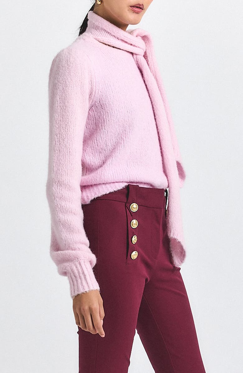 Derek Lam 10 Crosby Leilani Crewneck Sweater & Scarf Set, Alternate, color, Slipper Pink