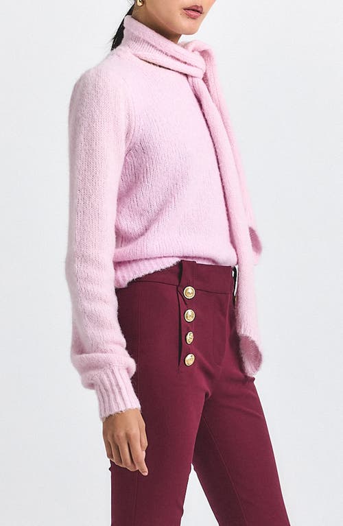 Derek Lam 10 Crosby Leilani Crewneck Sweater & Scarf Set In Pink