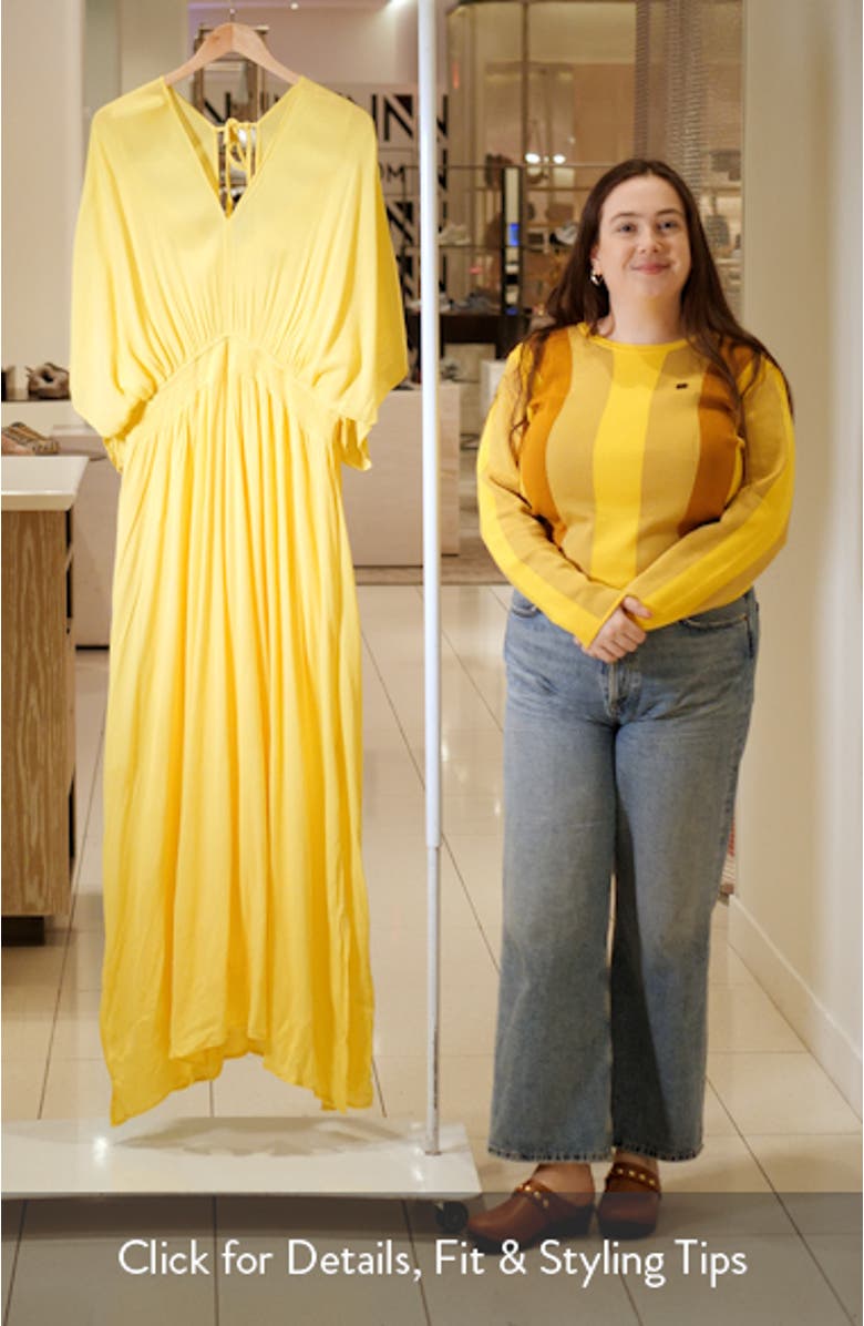 V-Neck Smocked Waist Maxi Dress, sales video thumbnail