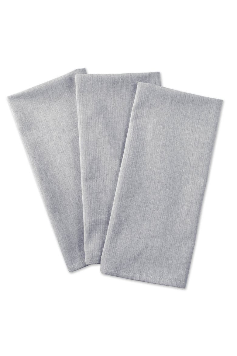 Solid Chambray Dishtowel Set/3, Alternate, color, Gray