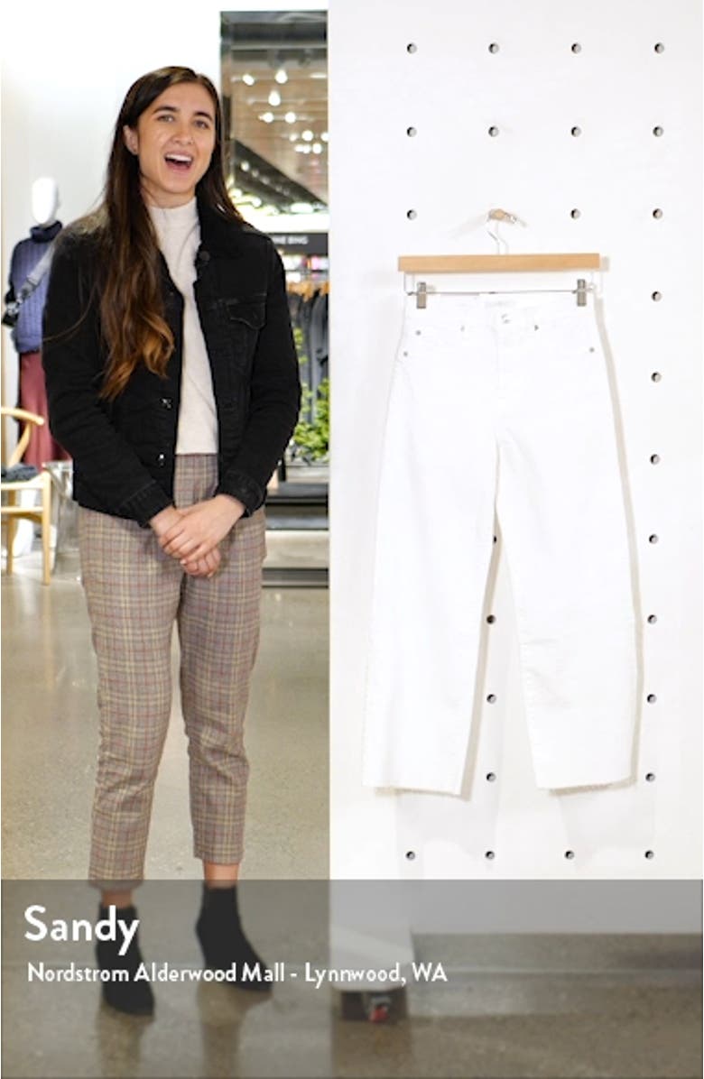 <sup>®</sup> Alexa High Waist Raw Hem Crop Wide Leg Jeans, sales video thumbnail