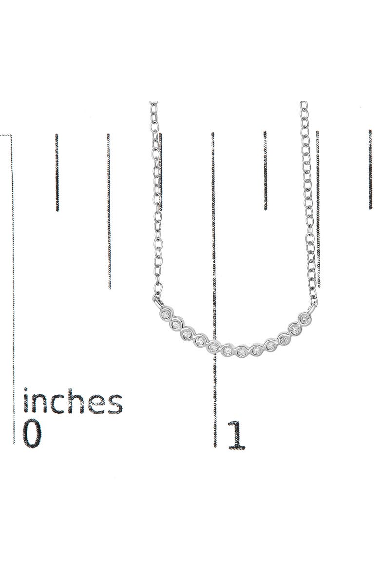 Haus of Brilliance Silver Diamond Accent Curved Bar Necklace, Alternate, color, White