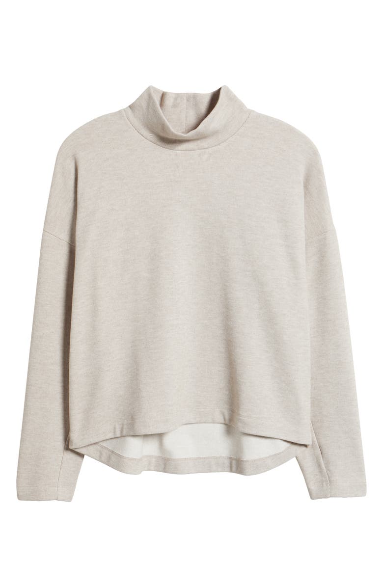 Caslon<sup>®</sup> Drop Shoulder Turtleneck Sweatshirt, Alternate, color, Beige Taupe