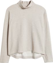 Caslon® Drop Shoulder Turtleneck Sweatshirt