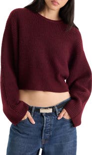 Good American The Chunky Knit Crewneck Sweater