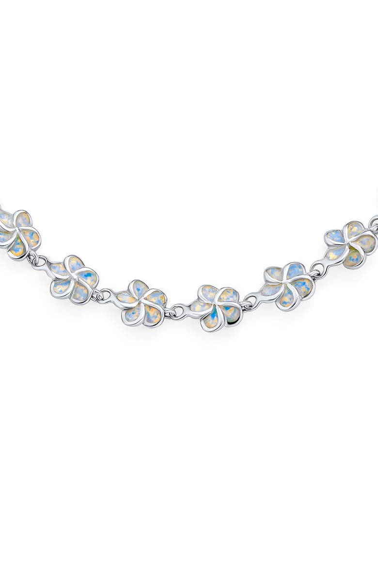BLING JEWELRY Sterling Silver Opal Flower Bracelet, Alternate, color,