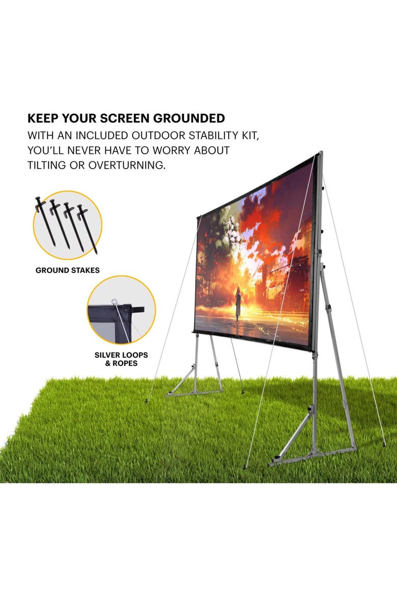 Projector Screen with Stand, Dual Front/Rear, Fast Fold, Tripod, Carry Case, Alternate, color, Black
