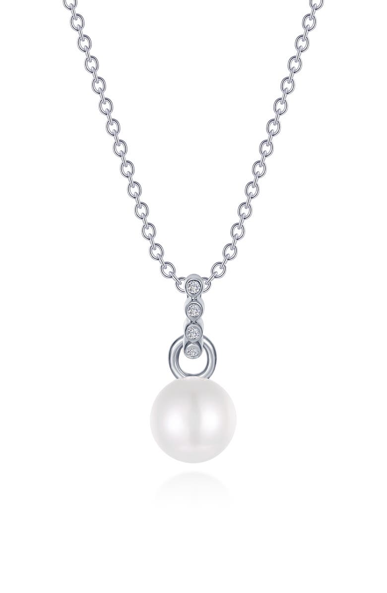 Lafonn Cultured Freshwater Pearl Necklace, Main, color, White
