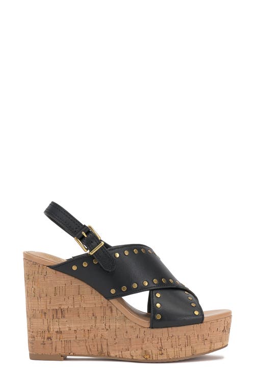 Vince Camuto Ellna Platform Wedge Sandal In Black