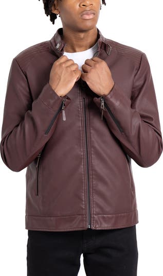 Faux Leather Racing Jacket